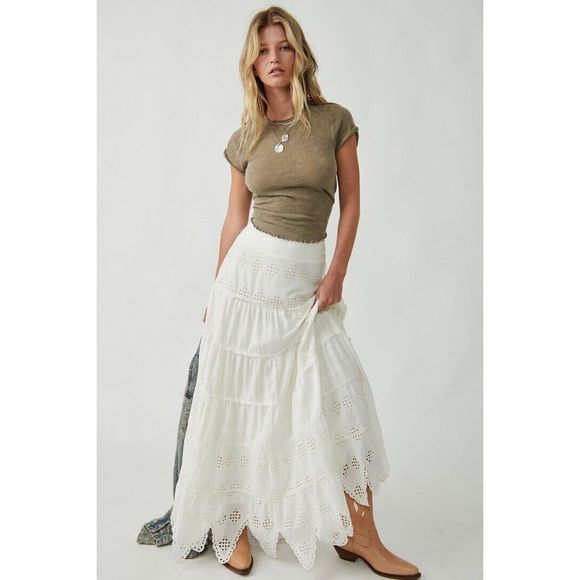 Free People White Maxi Skirt - Picture 5 of 14